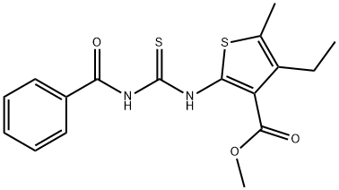 methyl 2-{[(benzoylamino)carbothioyl]amino}-4-ethyl-5-methyl-3-thiophenecarboxylate结构式