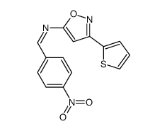 (E)-1-(4-nitrophenyl)-N-(3-thiophen-2-yl-1,2-oxazol-5-yl)methanimine结构式