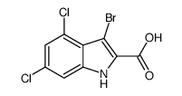 3-溴-4,6-二氯-1H-吲哚-2-羧酸结构式