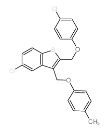 5-chloro-2-[(4-chlorophenoxy)methyl]-3-[(4-methylphenoxy)methyl]benzothiophene结构式