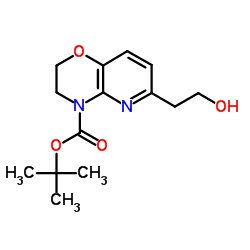 2-Methyl-2-propanyl 6-(2-hydroxyethyl)-2,3-dihydro-4H-pyrido[3,2-b][1,4]oxazine-4-carboxylate Structure