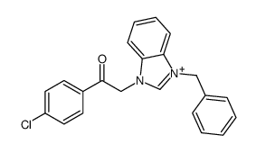 2-(3-benzylbenzimidazol-3-ium-1-yl)-1-(4-chlorophenyl)ethanone Structure