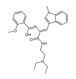 N-[3-[2-(diethylamino)ethylamino]-1-(1-methylindol-3-yl)-3-oxoprop-1-en-2-yl]-2-methoxybenzamide Structure