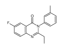 2-ethyl-6-fluoro-3-(3-methylphenyl)quinazolin-4-one结构式