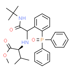 L-Valine, N-[2-[(1,1-dimethylethyl)amino]-1-[2-(diphenylphosphinyl)phenyl]-2-oxoethyl]-, methyl ester (9CI) structure