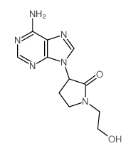3-(6-aminopurin-9-yl)-1-(2-hydroxyethyl)pyrrolidin-2-one Structure