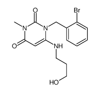 1-[(2-bromophenyl)methyl]-6-(3-hydroxypropylamino)-3-methylpyrimidine-2,4-dione结构式