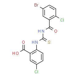 5-BROMO-2-[[[(2,4-DICHLOROBENZOYL)AMINO]THIOXOMETHYL]AMINO]-BENZOIC ACID结构式
