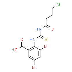 3,5-DIBROMO-2-[[[(4-CHLORO-1-OXOBUTYL)AMINO]THIOXOMETHYL]AMINO]-BENZOIC ACID结构式