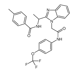 4-methyl-N-[1-[1-[2-oxo-2-[4-(trifluoromethoxy)anilino]ethyl]benzimidazol-2-yl]ethyl]benzamide结构式
