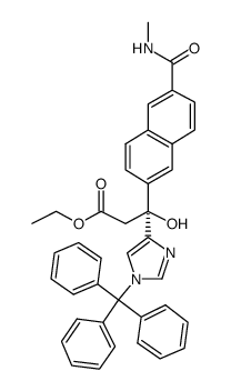 1H-IMidazole-4-propanoic acid, β-hydroxy-β-[6-[(Methylamino)carbonyl]-2-naphthalenyl]-1-(triphenylmethyl)-, ethyl ester, (βS)-结构式