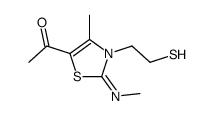 1-[4-methyl-2-methylimino-3-(2-sulfanylethyl)-1,3-thiazol-5-yl]ethanone Structure