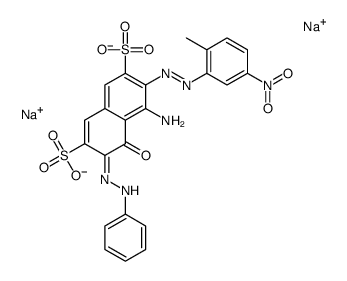 disodium 4-amino-5-hydroxy-3-[(2-methyl-5-nitrophenyl)azo]-6-(phenylazo)naphthalene-2,7-disulphonate结构式