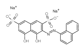 2,7-Naphthalenedisulfonicacid, 4,5-dihydroxy-3-[2-(1-naphthalenyl)diazenyl]-, sodium salt (1:2) Structure