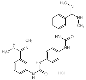 Urea,1,1'-p-phenylenebis[3-[m-(N,N'-dimethylamidino)phenyl]-, dihydrochloride (8CI) structure