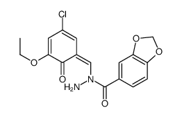 N-[(3-chloro-5-ethoxy-6-oxocyclohexa-2,4-dien-1-ylidene)methyl]-1,3-benzodioxole-5-carbohydrazide结构式