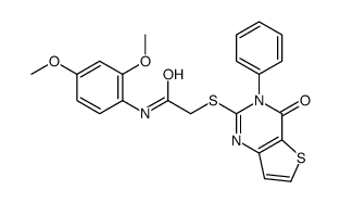 N-(2,4-dimethoxyphenyl)-2-(4-oxo-3-phenylthieno[3,2-d]pyrimidin-2-yl)sulfanylacetamide结构式