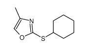 2-cyclohexylsulfanyl-4-methyl-1,3-oxazole结构式
