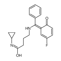 N-cyclopropyl-4-[[(Z)-(3-fluoro-6-oxocyclohexa-2,4-dien-1-ylidene)-phenylmethyl]amino]butanamide结构式
