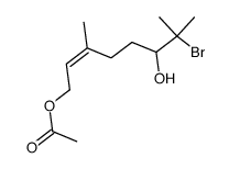 (Z)-7-bromo-6-hydroxy-3,7-dimethyloct-2-en-1-yl acetate结构式