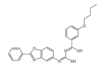 3-butoxy-N-[(2-phenyl-1,3-benzoxazol-5-yl)carbamothioyl]benzamide Structure