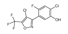 2-chloro-5-[4-chloro-5-(trifluoromethyl)-1,2-oxazol-3-yl]-4-fluorophenol结构式