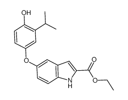 5-(4-hydroxy-3-isopropylphenoxy)-2-carboxyindol ethyl ester Structure