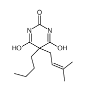 5-Butyl-5-(3-methyl-2-butenyl)-2,4,6(1H,3H,5H)-pyrimidinetrione Structure