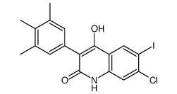 7-chloro-4-hydroxy-6-iodo-3-(3,4,5-trimethylphenyl)-1H-quinolin-2-one结构式