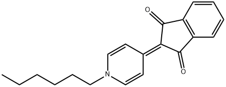 2-(1-hexylpyridin-4-ylidene)indene-1,3-dione结构式