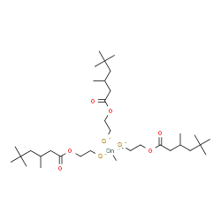 Tris(3,5,5-trimethylhexanoic acid)(methylstannylidyne)tris(thio-2,1-ethanediyl) ester结构式