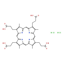 3,8,13,17-tetramethyl-21H,23H-porphine-2,7,12,18-tetrapropionic acid dihydrochloride structure