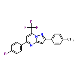 5-(4-Bromophenyl)-2-(4-methylphenyl)-7-(trifluoromethyl)pyrazolo[1,5-a]pyrimidine结构式