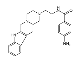 2-β-(4'-Aminobenzoyl)aminoethyl-1,2,3,4,6,7,12,12a-octahydropyrazino<2',1':6,1>pyrido<3,4-b>indole结构式