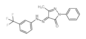 1H-Pyrazole-4,5-dione,3-methyl-1-phenyl-, 4-[2-[3-(trifluoromethyl)phenyl]hydrazone]结构式