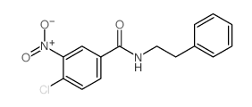 4-Chloro-3-nitro-N-(2-phenylethyl)benzamide结构式