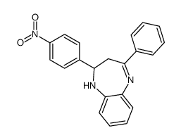 2-(4-nitrophenyl)-4-phenyl-2,3-dihydro-1H-1,5-benzodiazepine Structure