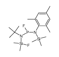 [tert-Butyl(fluordimethylsilyl)amino]fluor[(2,4,6-trimethylphenyl)(trimethylsilyl)amino]phosphan结构式