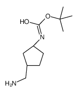 Carbamic acid, [(1S,3R)-3-(aminomethyl)cyclopentyl]-, 1,1-dimethylethyl ester Structure