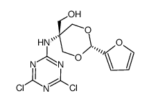 ((2s,5s)-5-((4,6-dichloro-1,3,5-triazin-2-yl)amino)-2-(furan-2-yl)-1,3-dioxan-5-yl)methanol结构式
