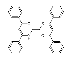 1,4-bis(1,3-diphenyl-3-oxo-1-propenyl)-1-thia-4-azabutane结构式