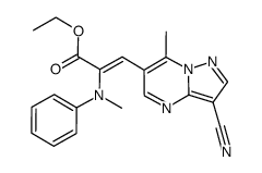 ethyl Z-β-N-methylanilino-3-cyano-7-methyl-6-pyrazolo[1,5-a]pyrimidineacrylate Structure