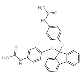 N-[4-[9-(4-acetamidophenyl)sulfanylfluoren-9-yl]sulfanylphenyl]acetamide Structure