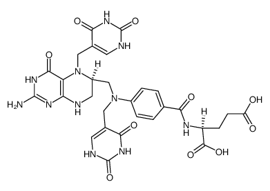 5,10-bis(uracil-5-ylmethyl)tetrahydropteroylglutamic acid结构式