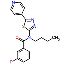 N-Butyl-3-fluoro-N-[5-(4-pyridinyl)-1,3,4-thiadiazol-2-yl]benzamide Structure
