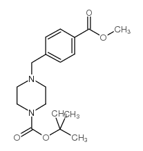 4-(4-(甲氧基羰基)苄基)哌嗪-1-羧酸叔丁酯结构式