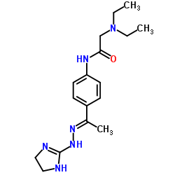 N-{4-[(1E)-N-(4,5-Dihydro-1H-imidazol-2-yl)ethanehydrazonoyl]phenyl}-N2,N2-diethylglycinamide Structure