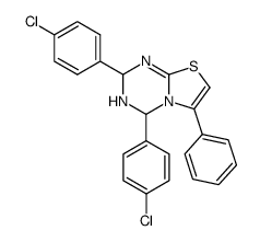 2,4-Bis-(4-chloro-phenyl)-6-phenyl-3,4-dihydro-2H-thiazolo[3,2-a][1,3,5]triazine结构式