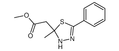 (2-Methyl-5-phenyl-2,3-dihydro-[1,3,4]thiadiazol-2-yl)-acetic acid methyl ester Structure