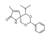 (5R,6S,8R)-6-isopropyl-3-methyl-8-phenyl-7,9-dioxa-1-azaspiro[4.5]dec-3-en-2-one结构式